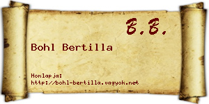Bohl Bertilla névjegykártya